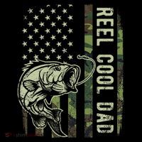 Reel Cool Dad Camouflage American Flag Ornament thumb 1
