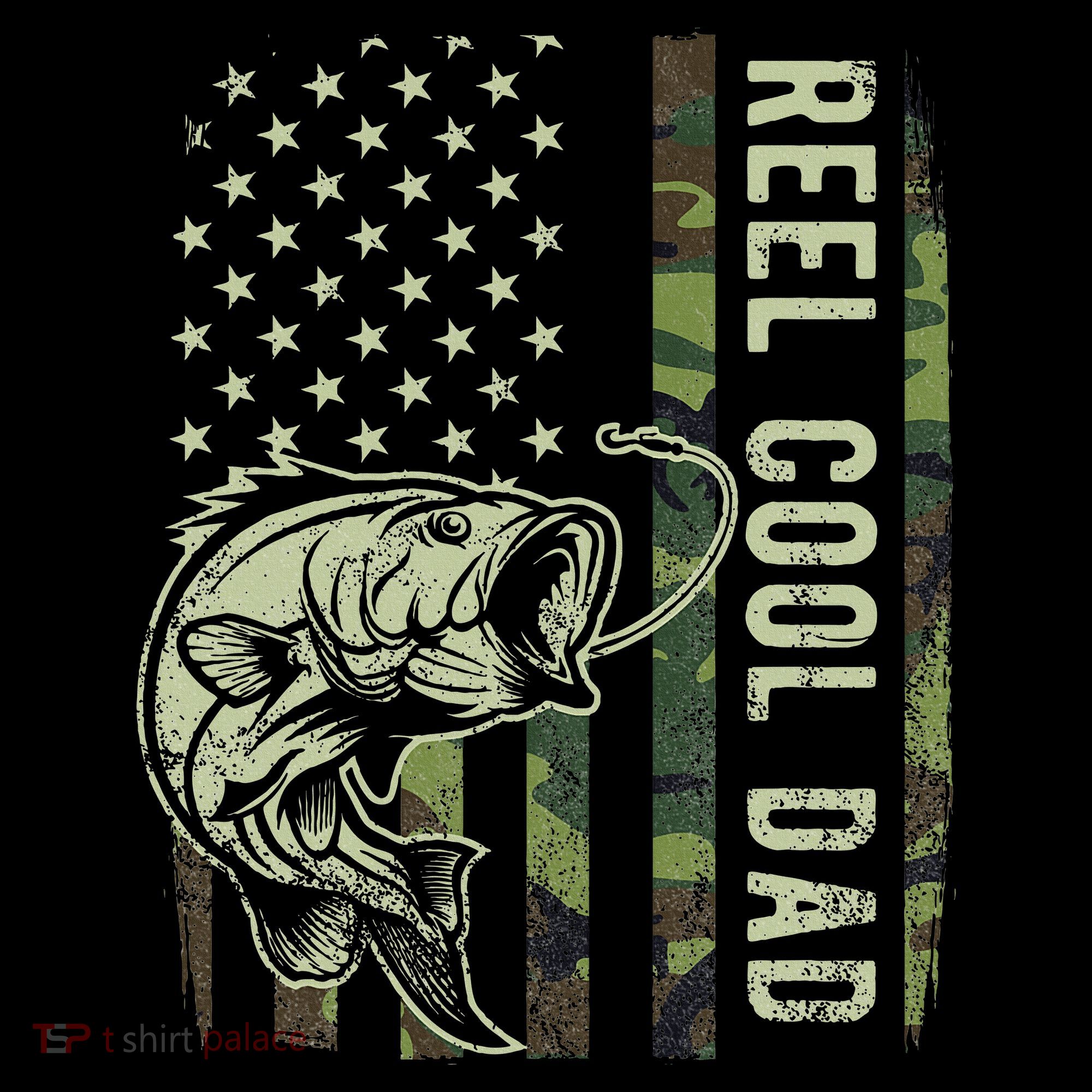 Reel Cool Dad Camouflage American Flag Ornament