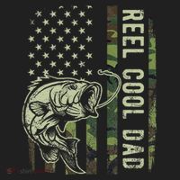 Reel Cool Dad Camouflage American Flag Hat thumb 2