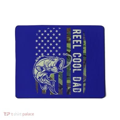Reel Cool Dad Camouflage American Flag Mousepad
