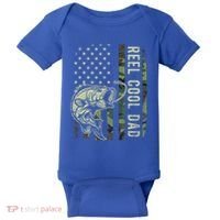 Reel Cool Dad Camouflage American Flag Baby Bodysuit thumb 0