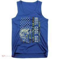 Reel Cool Dad Camouflage American Flag Tank Top thumb 0
