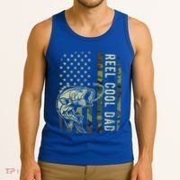 Reel Cool Dad Camouflage American Flag Tank Top thumb 3