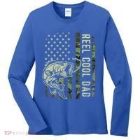 Reel Cool Dad Camouflage American Flag Women's Long Sleeve Shirt thumb 0
