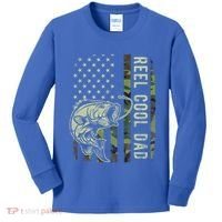 Reel Cool Dad Camouflage American Flag Kids Long Sleeve Shirt thumb 0