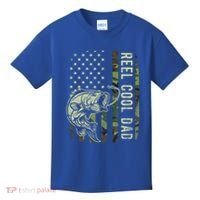 Reel Cool Dad Camouflage American Flag Kids T-Shirt thumb 0