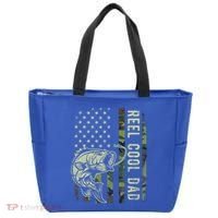 Reel Cool Dad Camouflage American Flag Tote Bag thumb 0