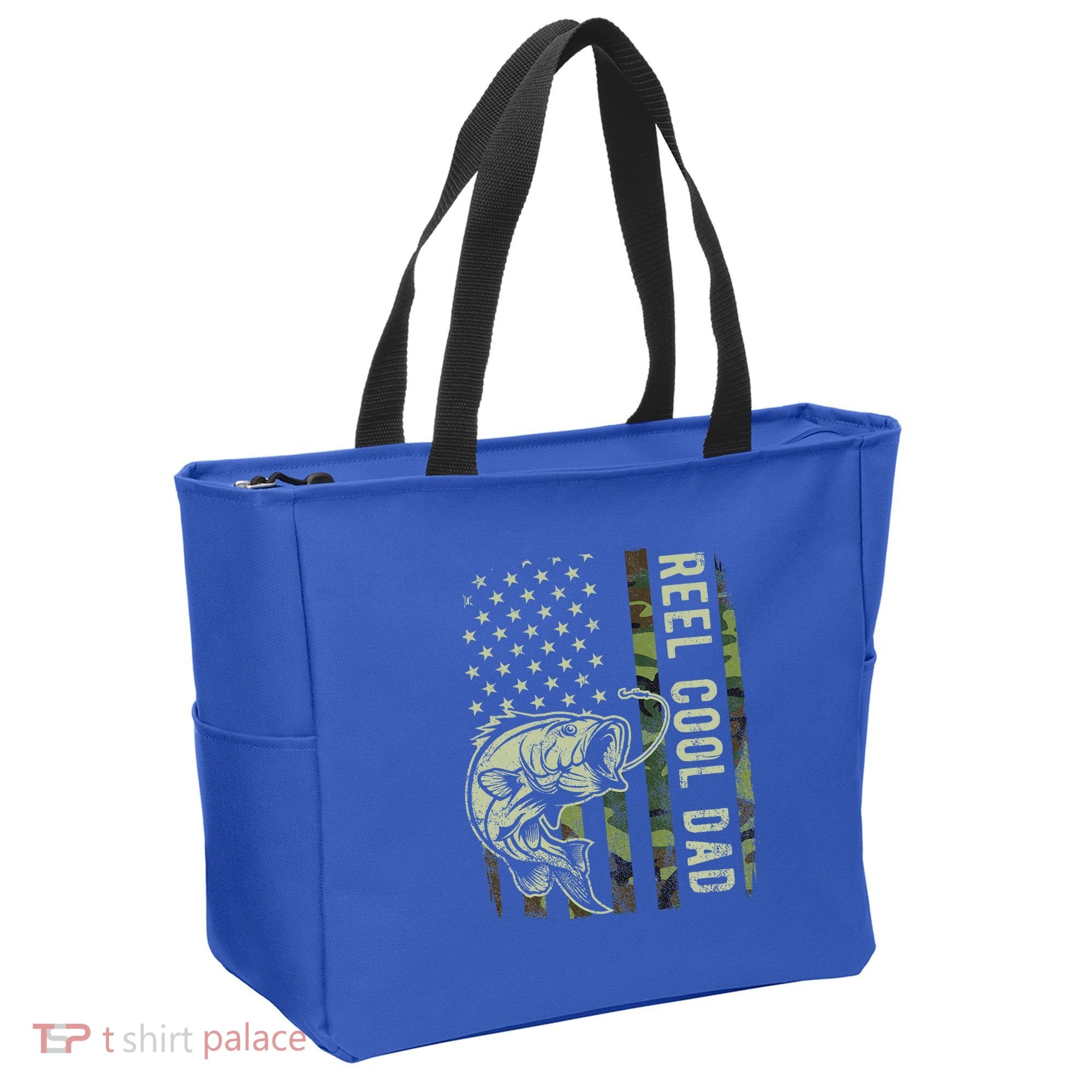Reel Cool Dad Camouflage American Flag Tote Bag