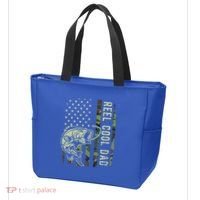 Reel Cool Dad Camouflage American Flag Tote Bag thumb 3