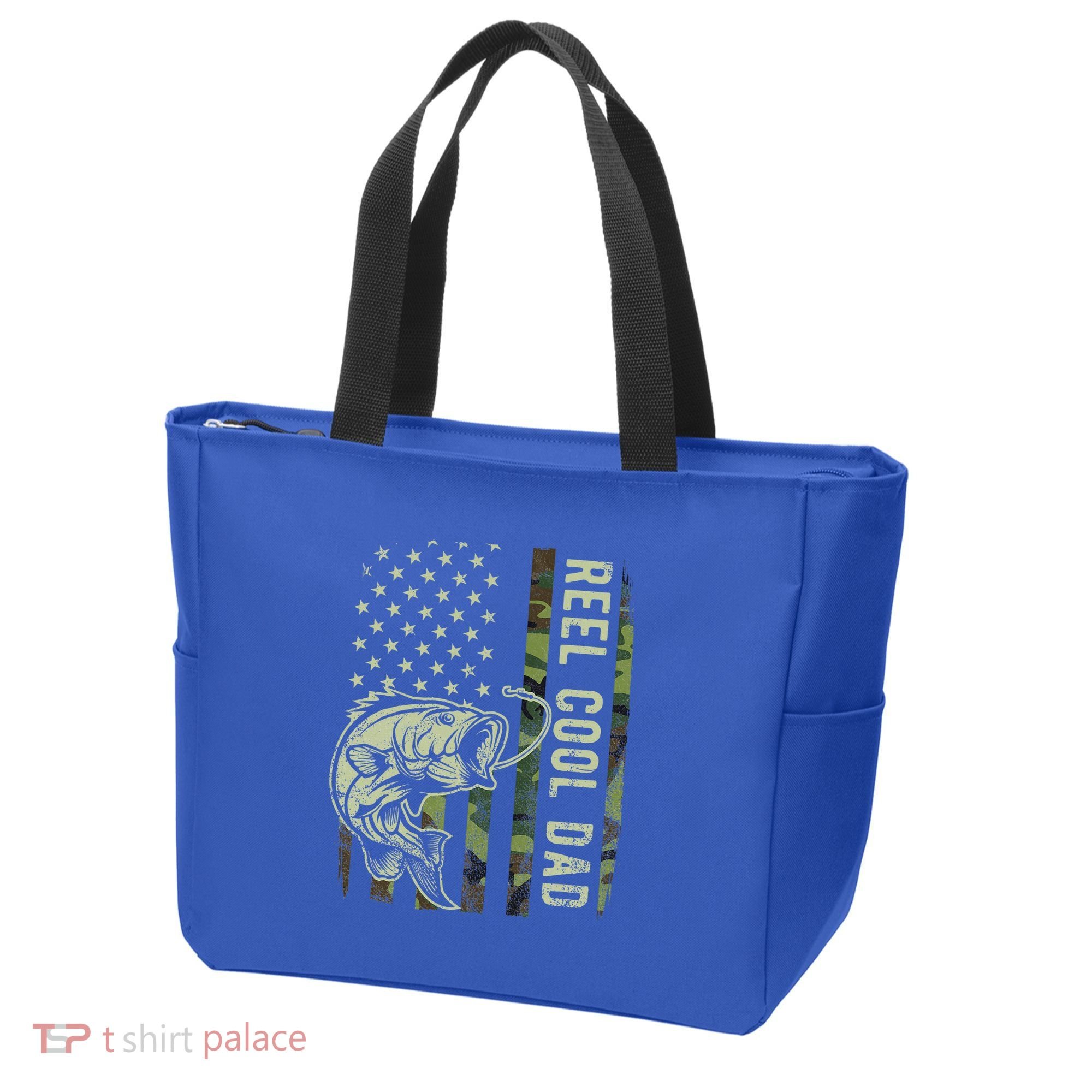 Reel Cool Dad Camouflage American Flag Tote Bag