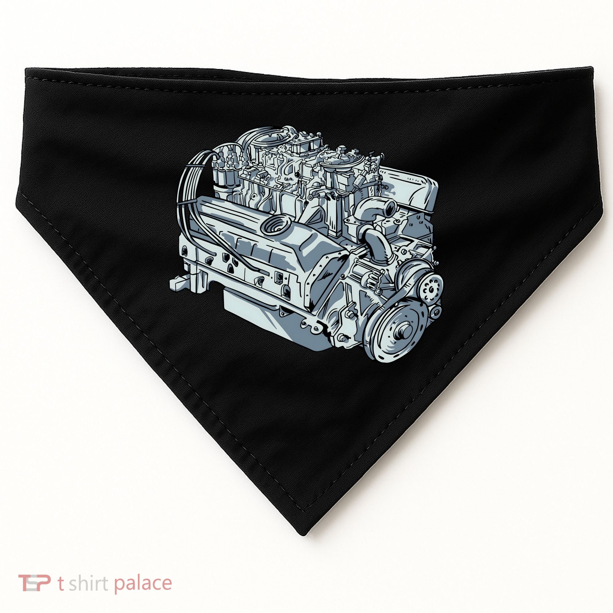 Realistic Car Engine USA-Made Doggie Bandana