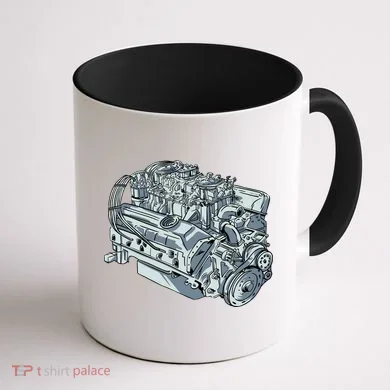 Realistic Car Engine Coffee Mug back