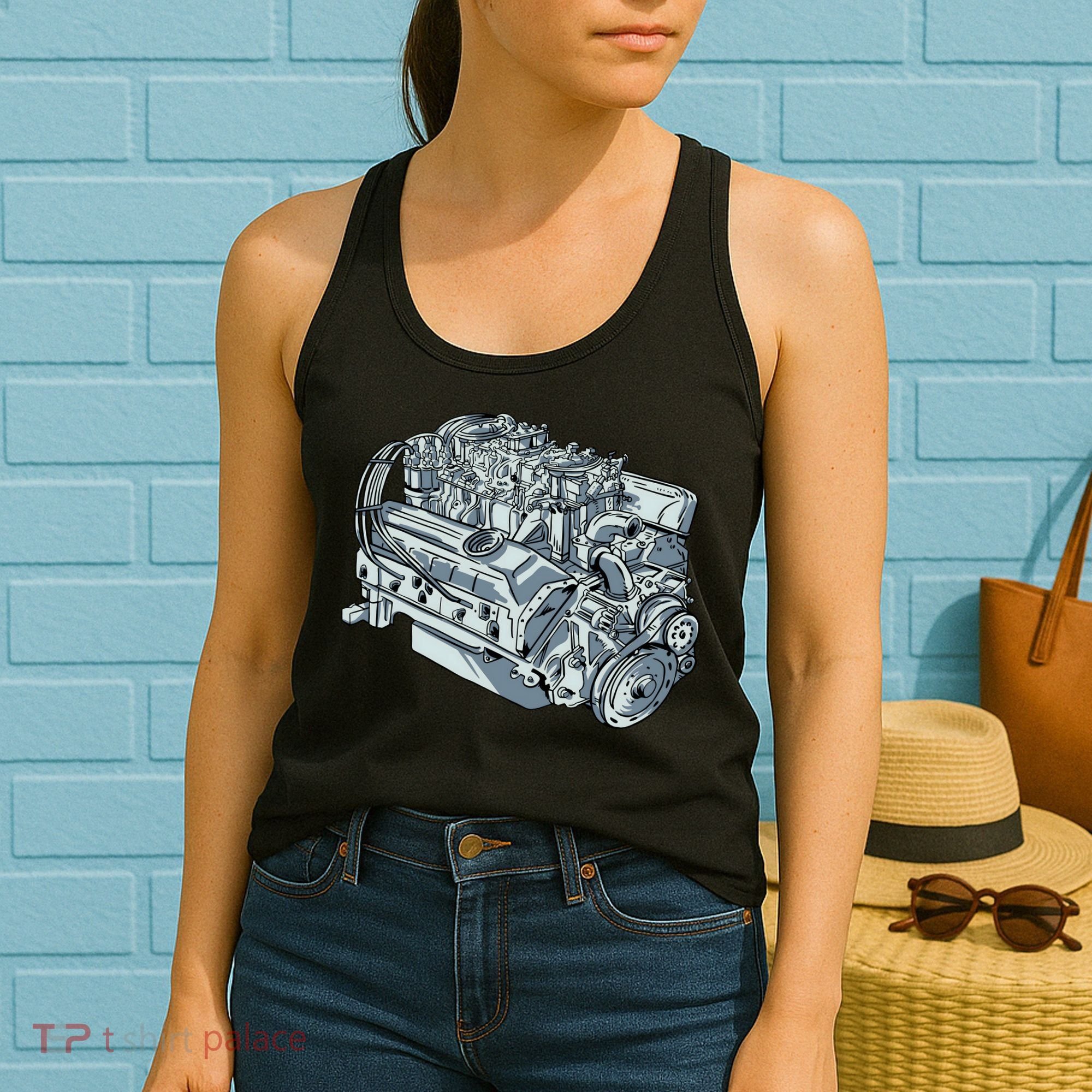 Realistic Car Engine Women's Tank Top