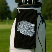 Realistic Car Engine Golf Towel thumb 2