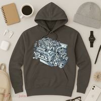Realistic Car Engine Hoodie thumb 3