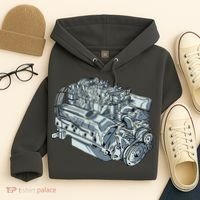 Realistic Car Engine Hoodie thumb 4