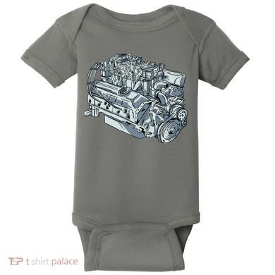 Realistic Car Engine Baby Bodysuit