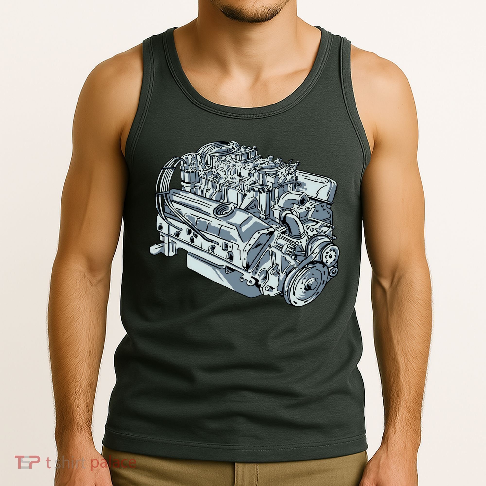 Realistic Car Engine Tank Top