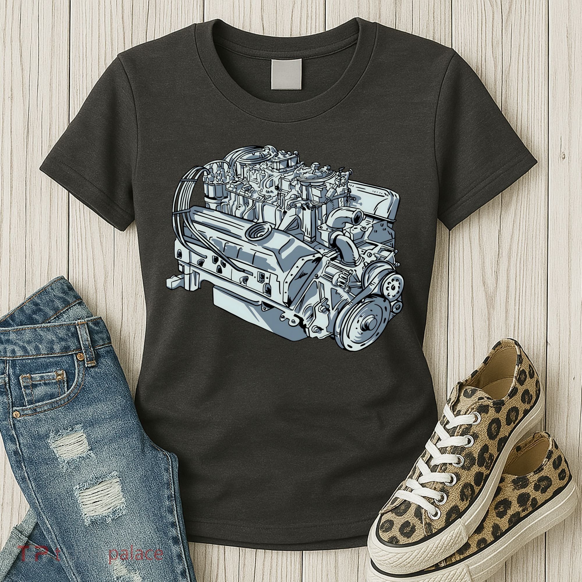 Realistic Car Engine Women's T-Shirt