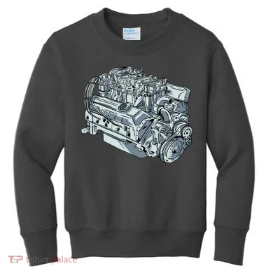 Realistic Car Engine Kids Sweatshirt