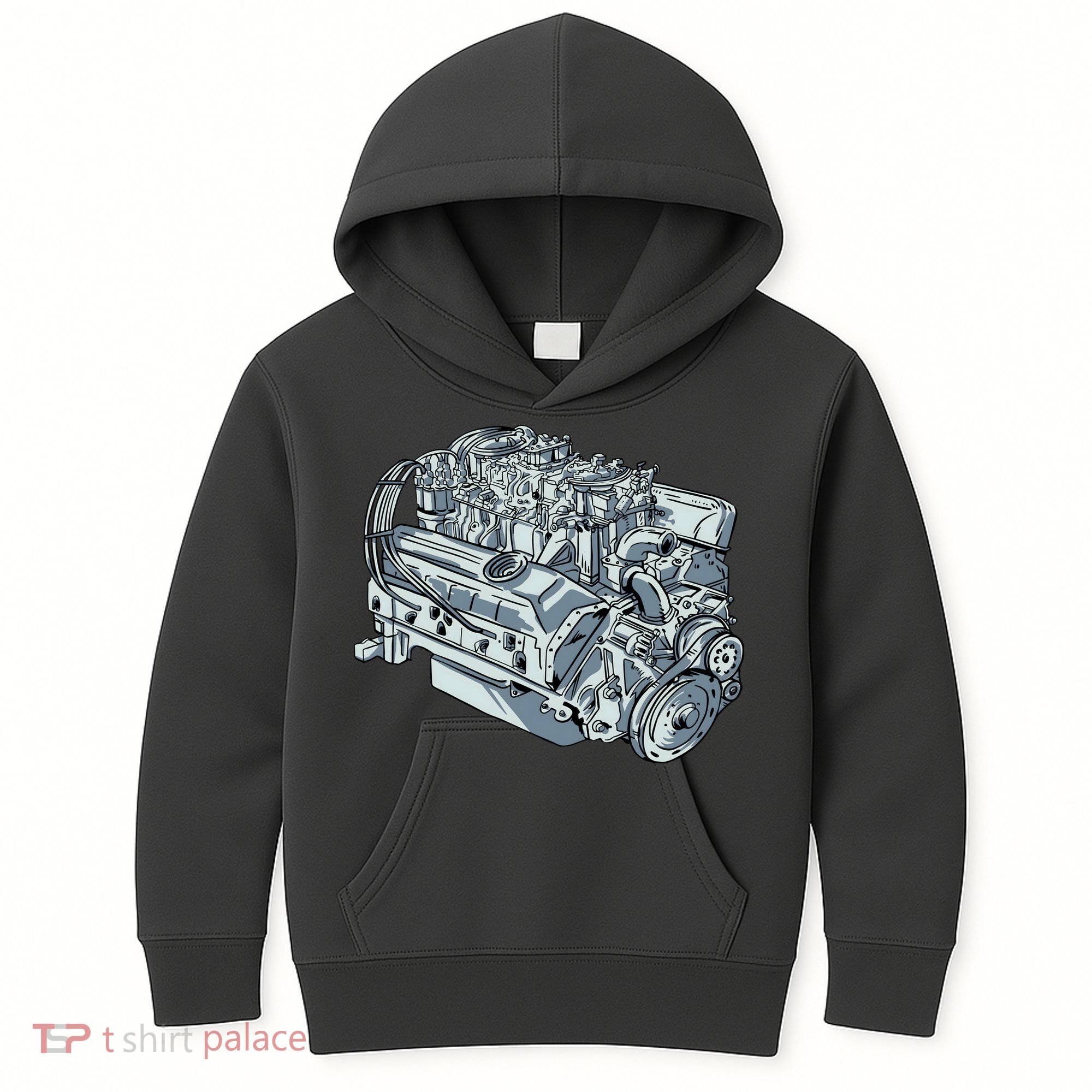 Realistic Car Engine Kids Hoodie
