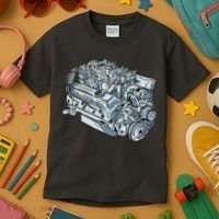 Realistic Car Engine Kids T-Shirt thumb 3