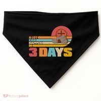 Retro Celebrate Easter A Lot Can Happen In 3 Days USA-Made Doggie Bandana thumb 0