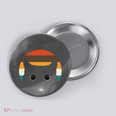 Retro Cat Eyes Vintage Sunset Button