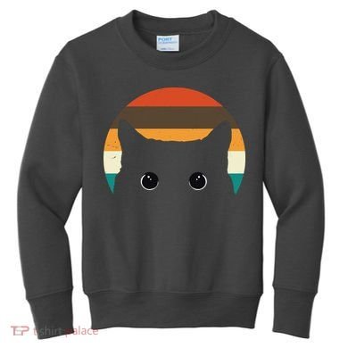 Retro Cat Eyes Vintage Sunset Kids Sweatshirt