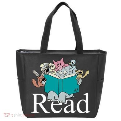 Read Cute Elephant Book Lover Gift Tote Bag