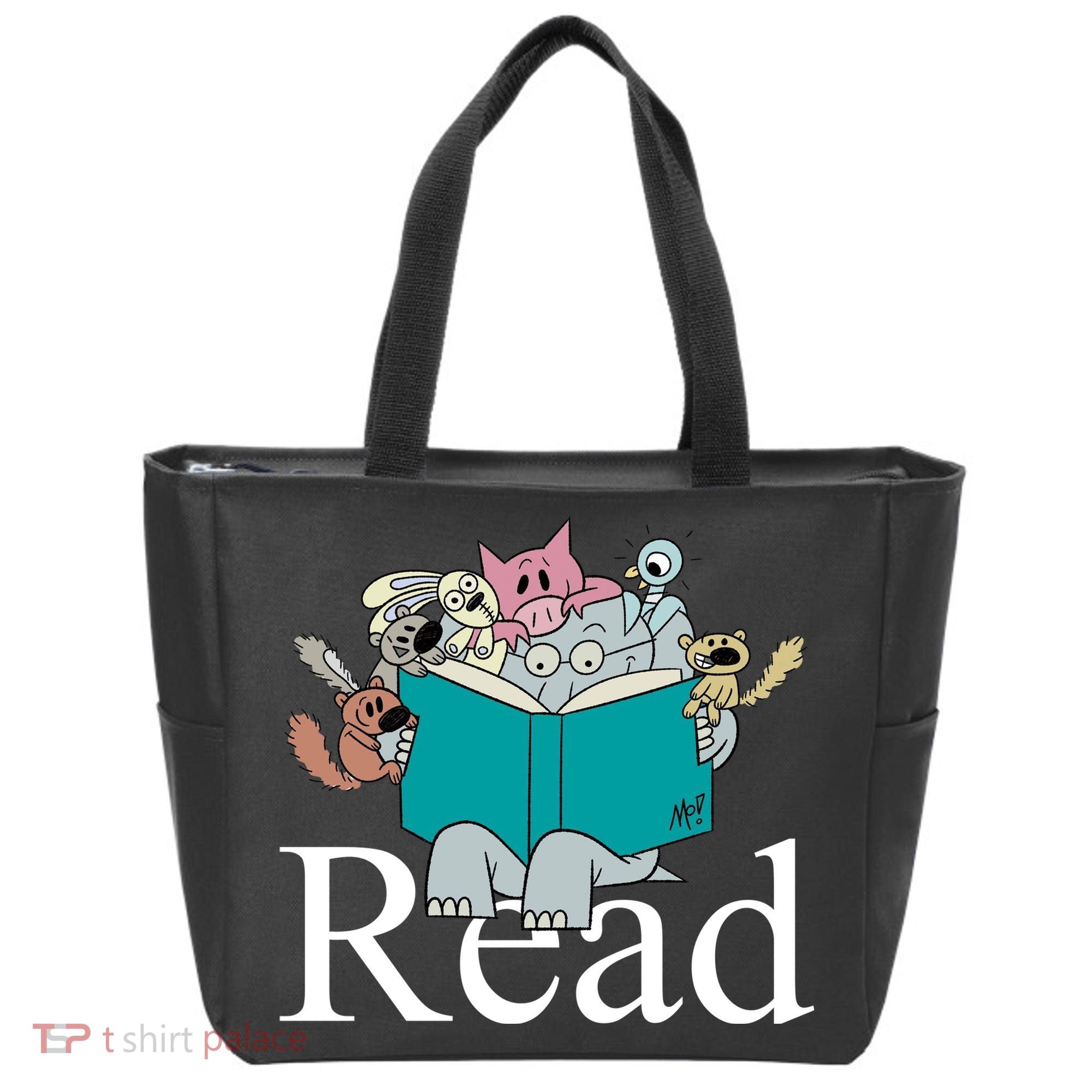 Read Cute Elephant Book Lover Gift Tote Bag
