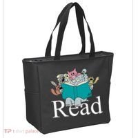 Read Cute Elephant Book Lover Gift Tote Bag thumb 2