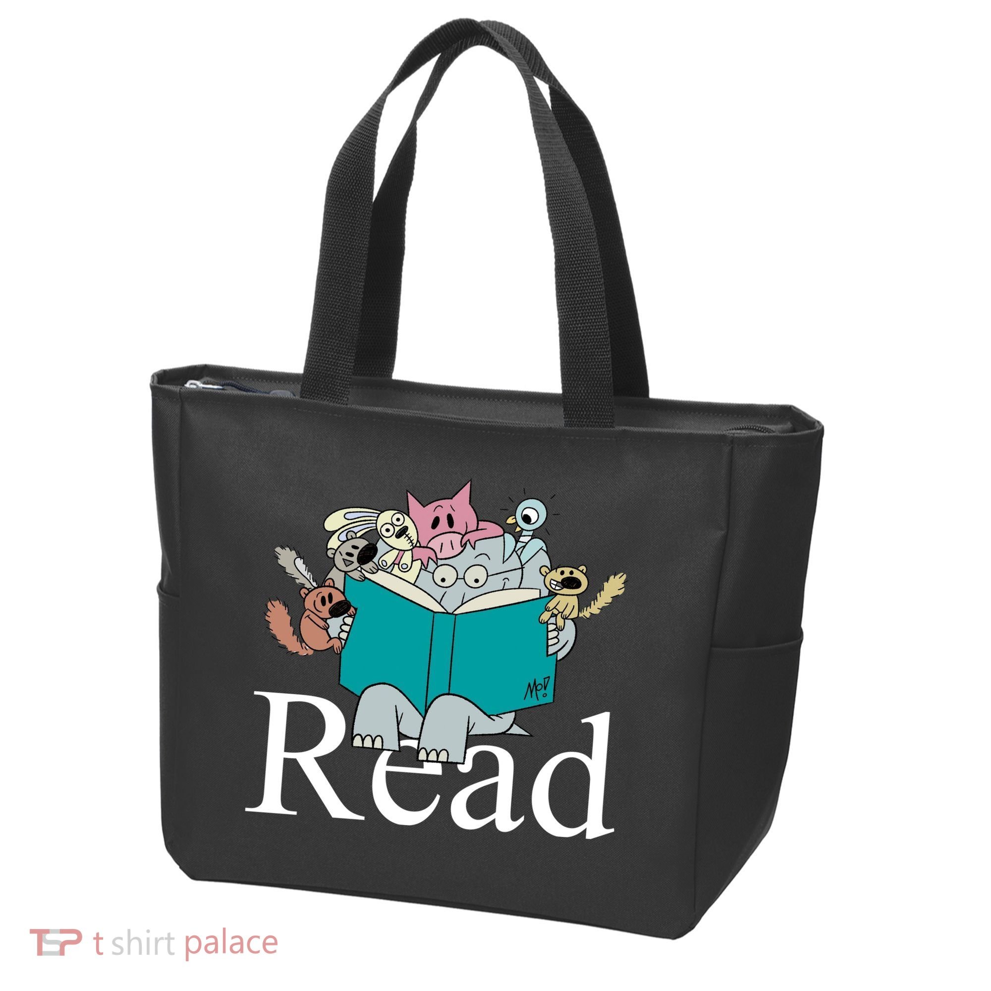 Read Cute Elephant Book Lover Gift Tote Bag