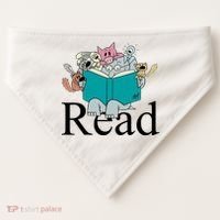 Read Cute Elephant Book Lover Gift USA-Made Doggie Bandana thumb 0