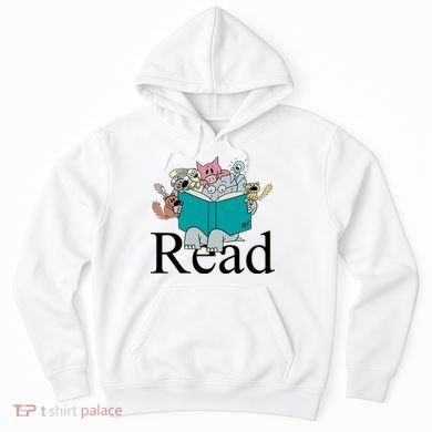 Read Cute Elephant Book Lover Gift Hoodie