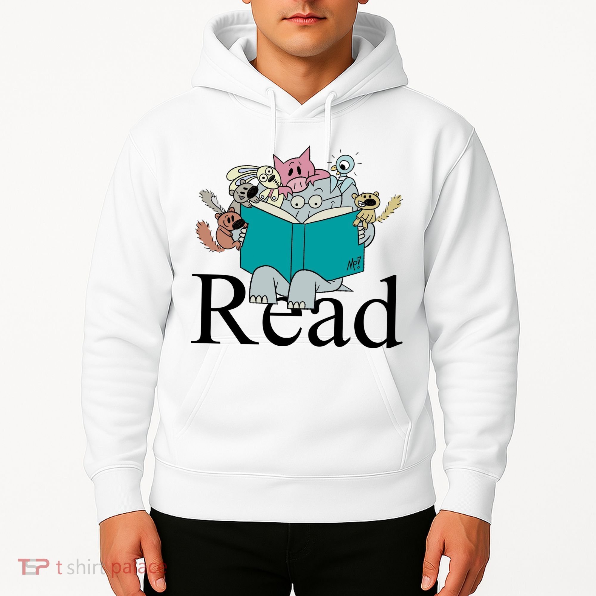 Read Cute Elephant Book Lover Gift Hoodie