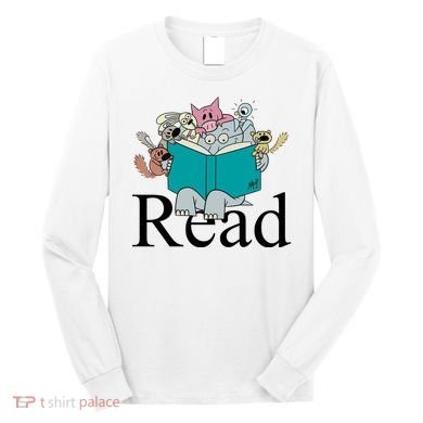 Read Cute Elephant Book Lover Gift Long Sleeve Shirt