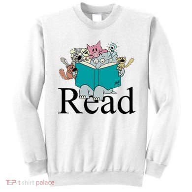 Read Cute Elephant Book Lover Gift Sweatshirt