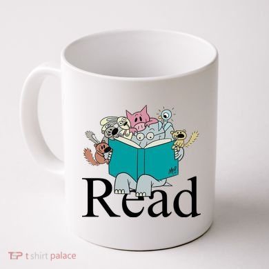 Read Cute Elephant Book Lover Gift Coffee Mug
