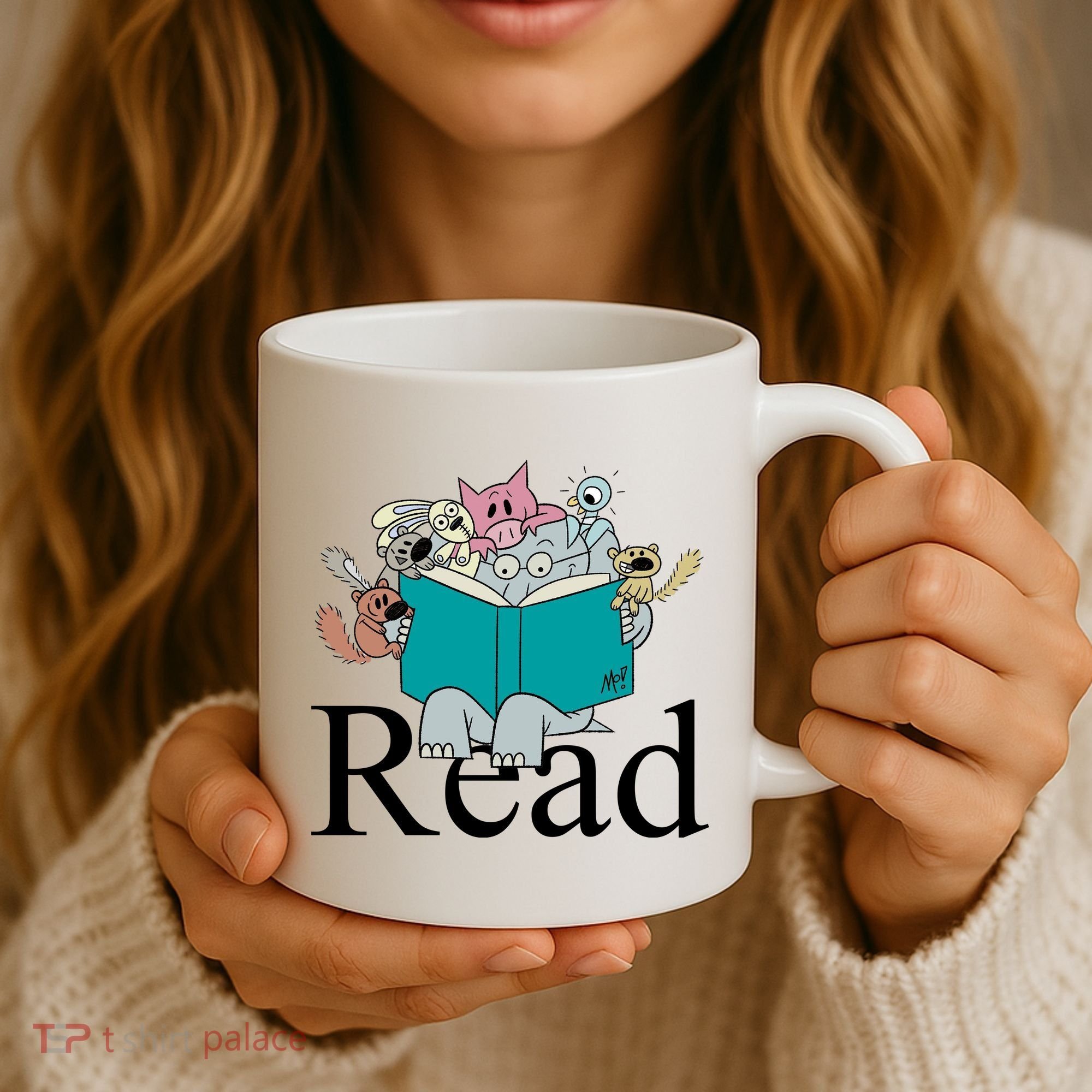 Read Cute Elephant Book Lover Gift Coffee Mug