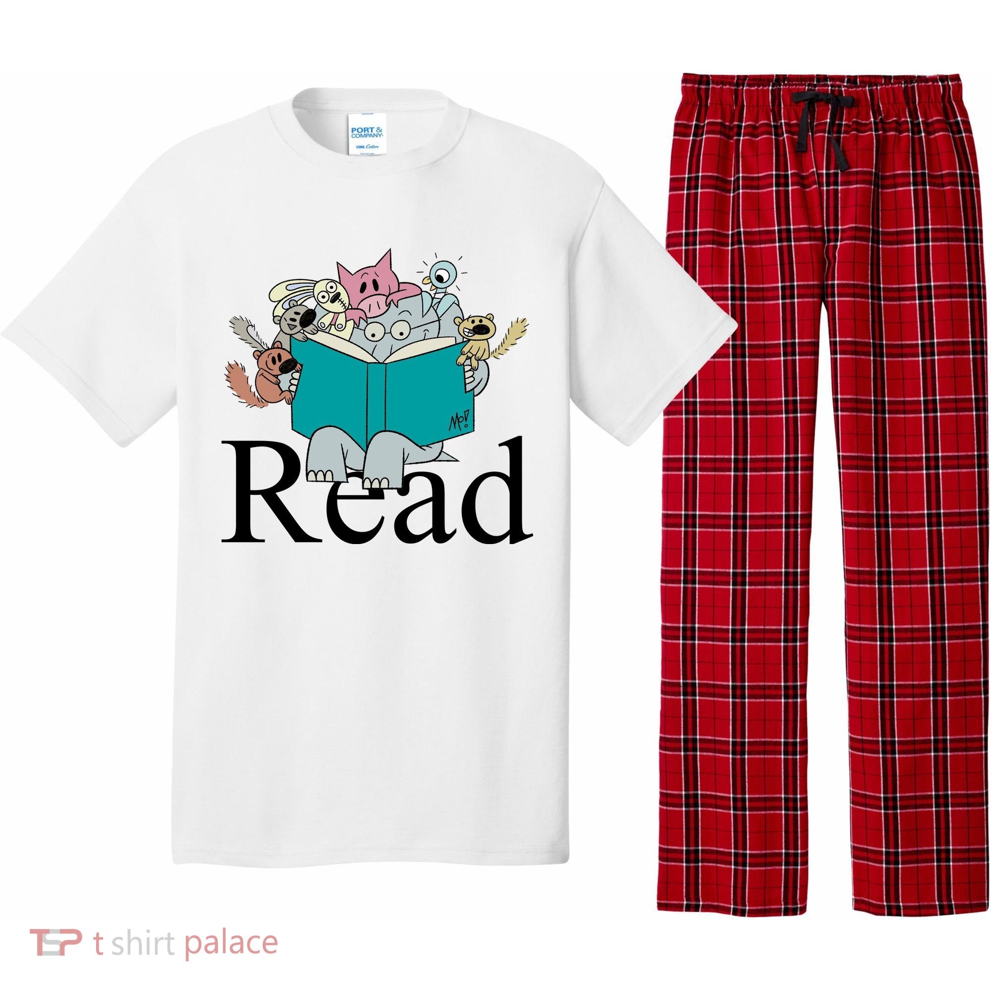 Read Cute Elephant Book Lover Gift Pajama Set