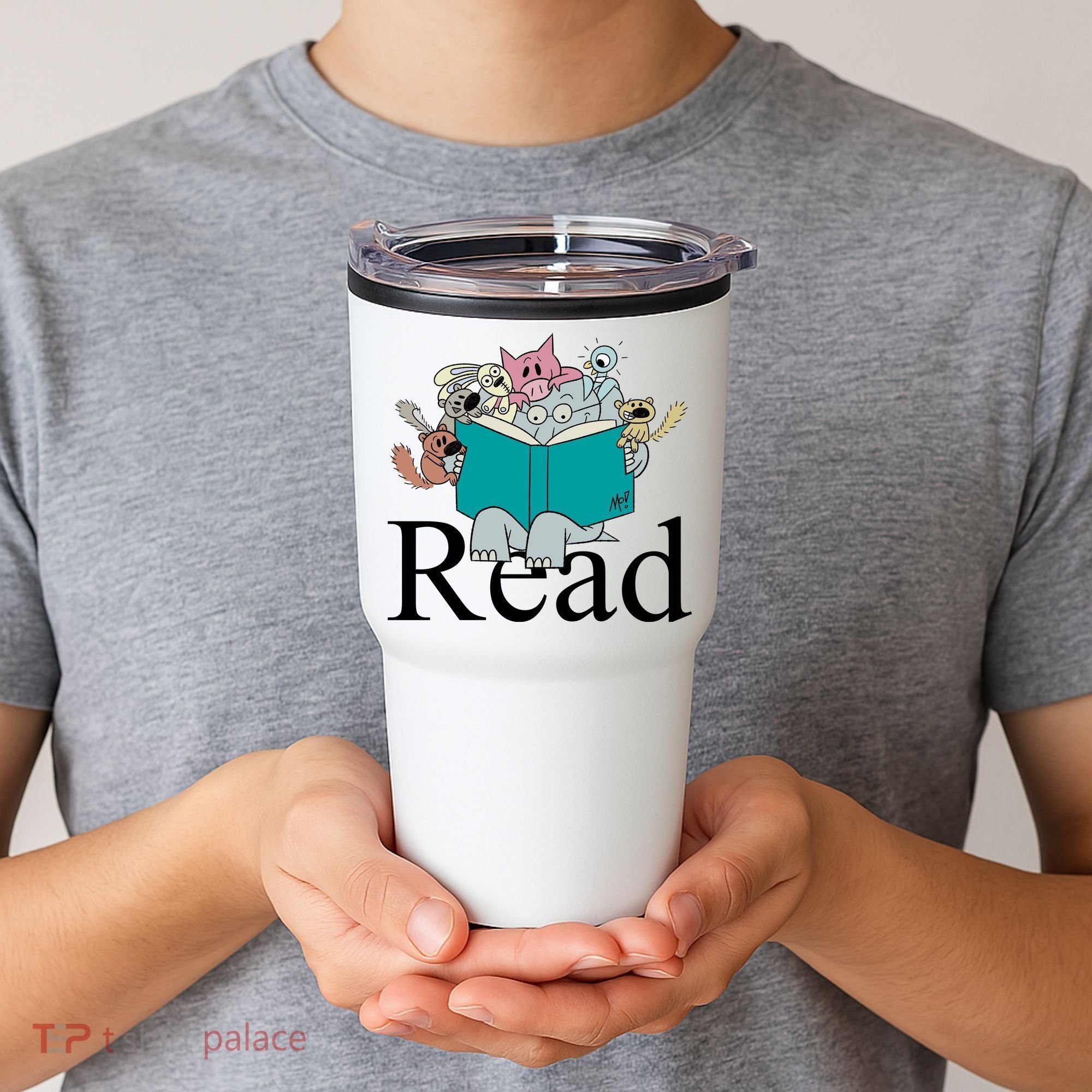 Read Cute Elephant Book Lover Gift Tumbler