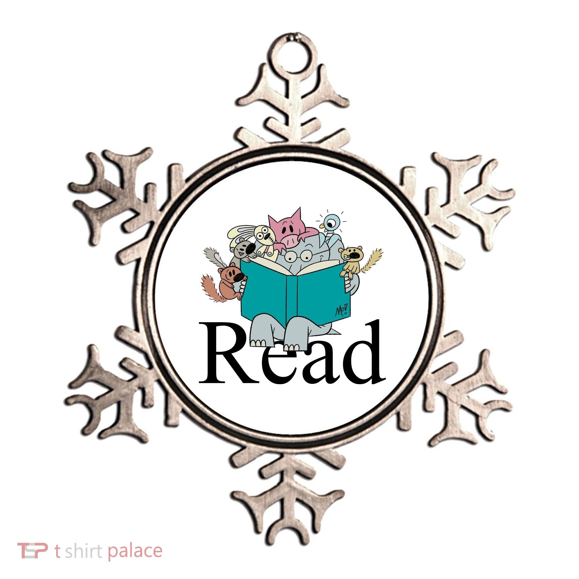 Read Cute Elephant Book Lover Gift Ornament