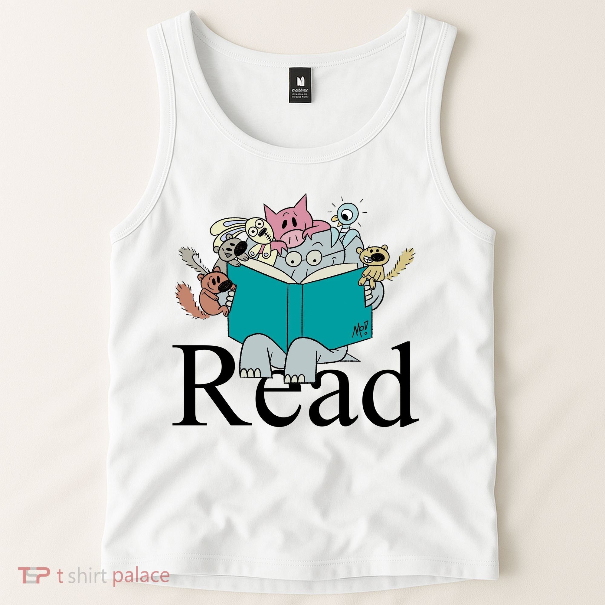 Read Cute Elephant Book Lover Gift Tank Top