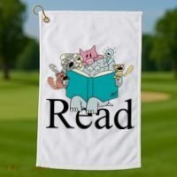 Read Cute Elephant Book Lover Gift Golf Towel thumb 1