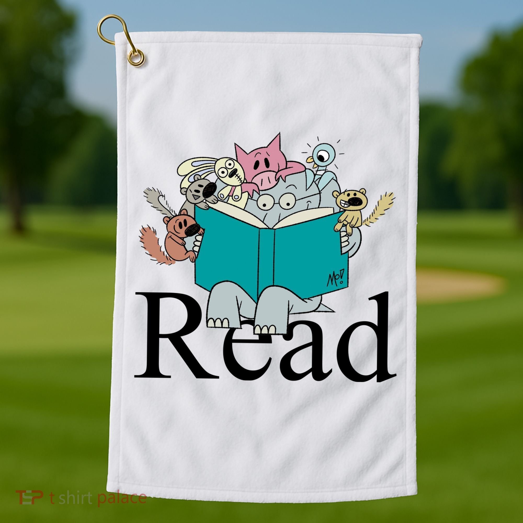 Read Cute Elephant Book Lover Gift Golf Towel