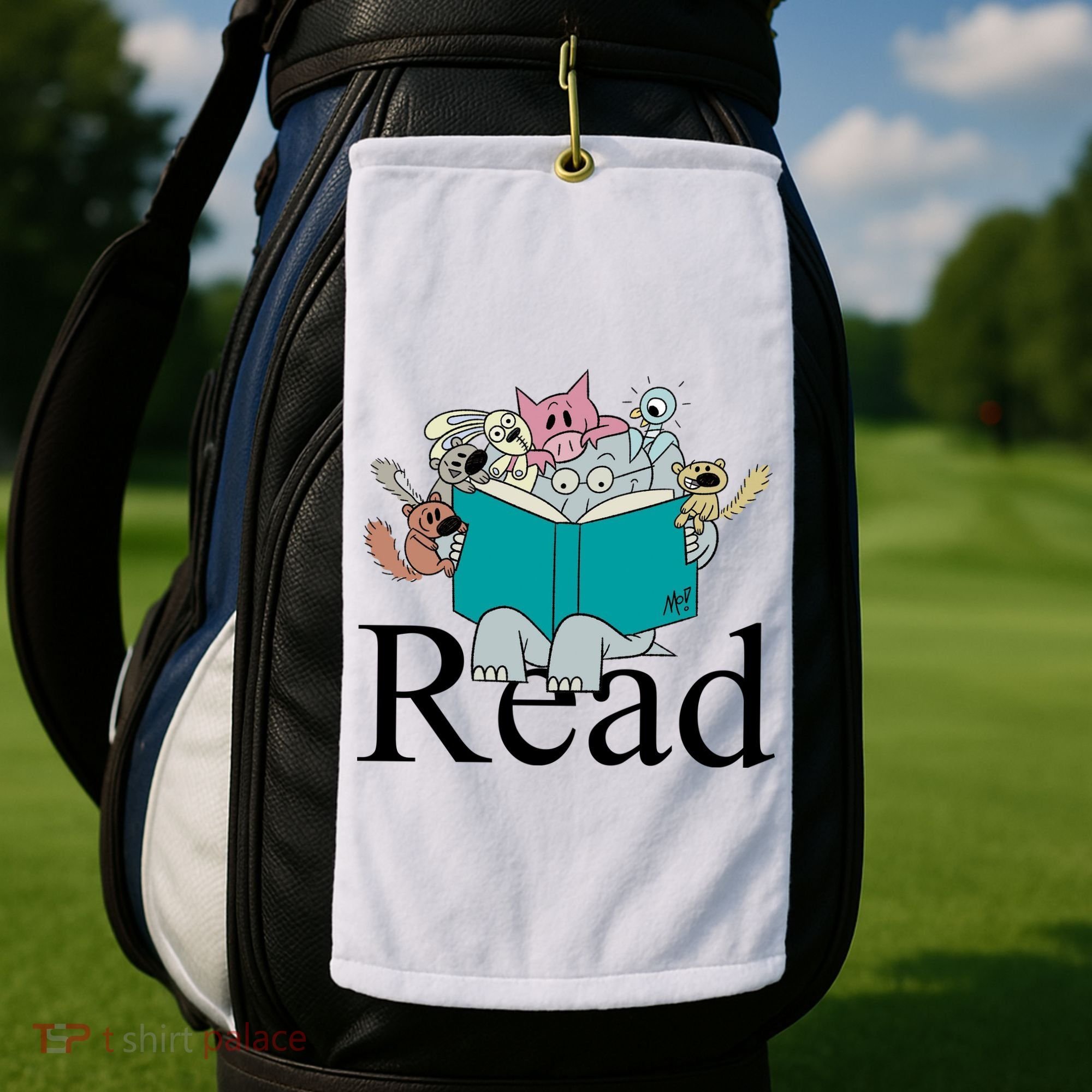 Read Cute Elephant Book Lover Gift Golf Towel