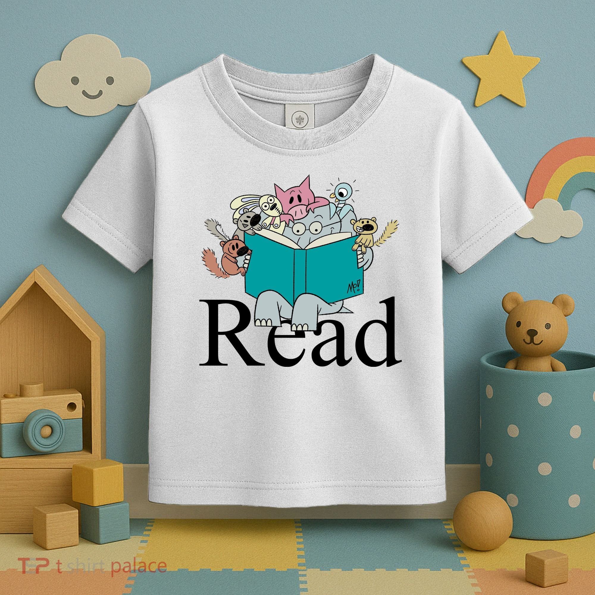 Read Cute Elephant Book Lover Gift Toddler T-Shirt
