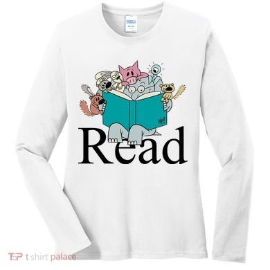 Read Cute Elephant Book Lover Gift Women's Long Sleeve Shirt