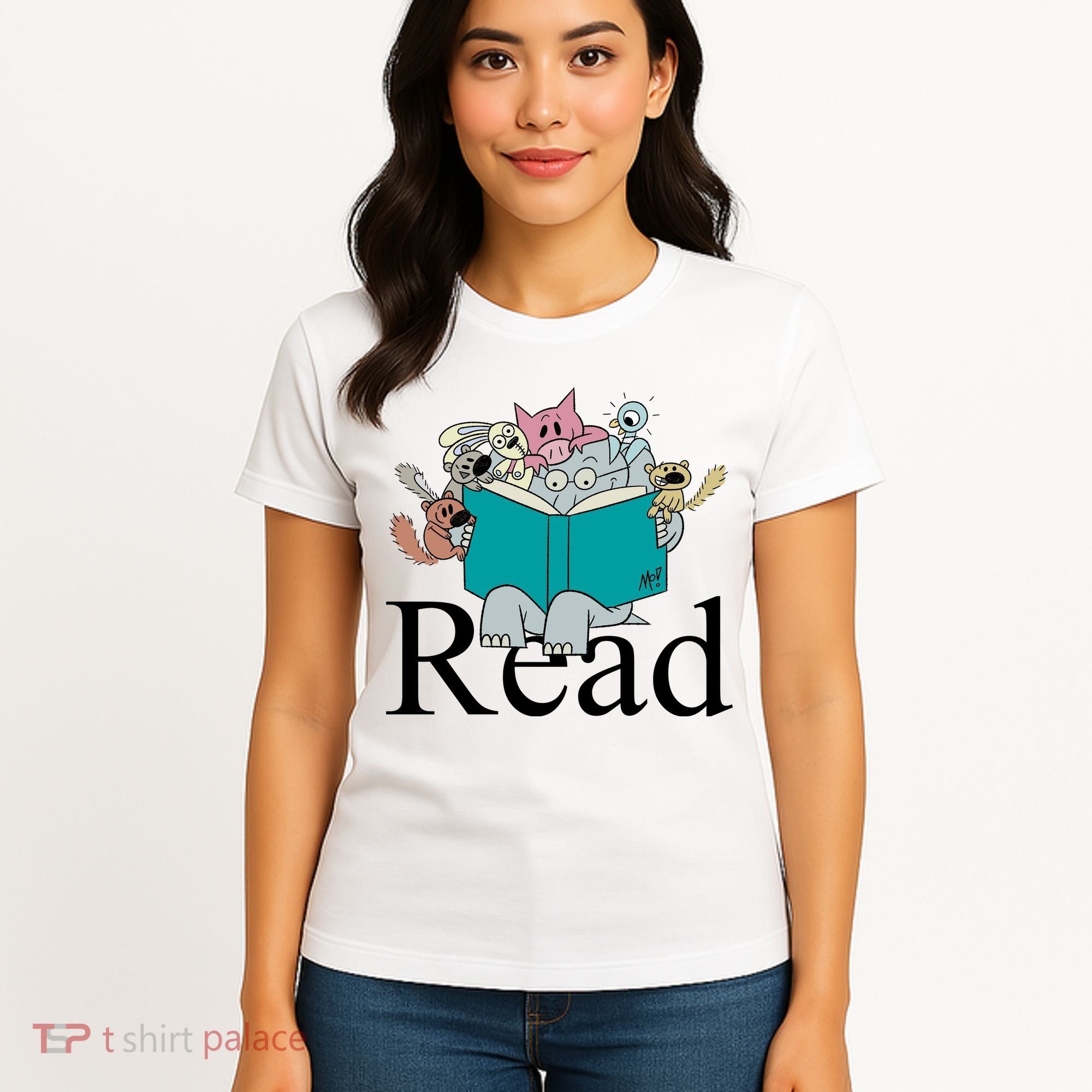 Read Cute Elephant Book Lover Gift Women's T-Shirt
